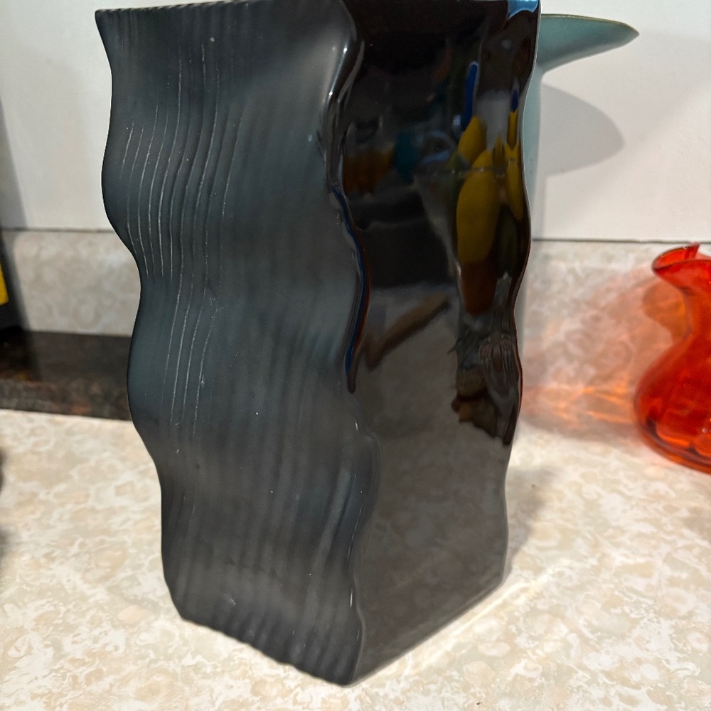 Vintage Black Ceramic Mikasa Vase